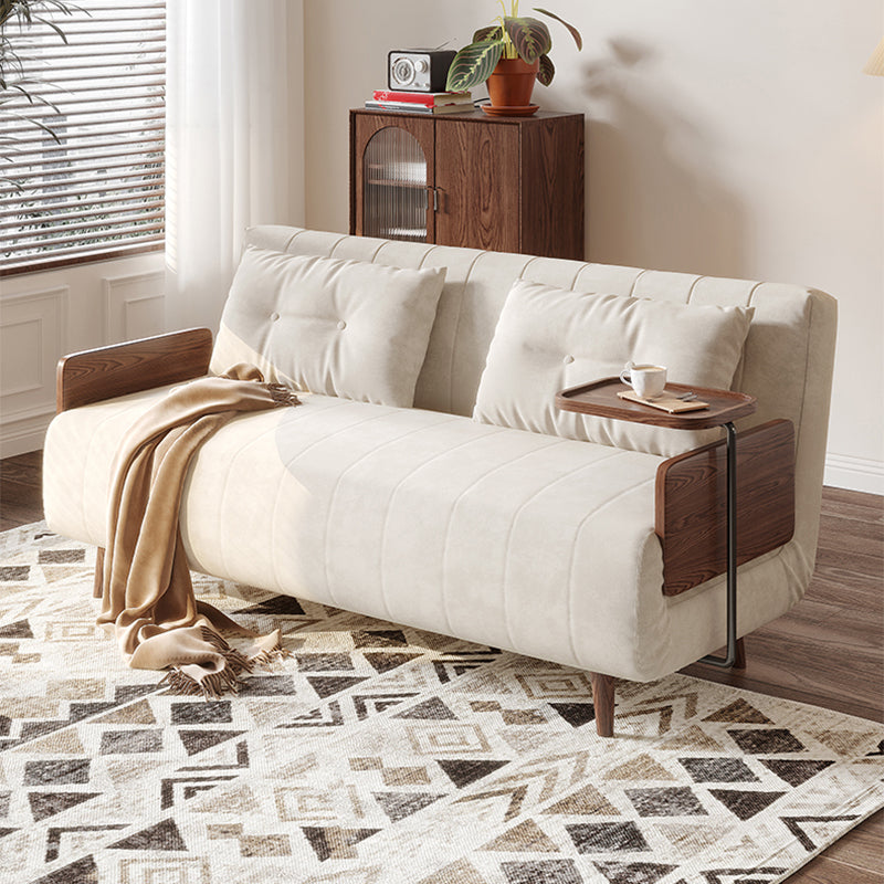 Modern Cushion Back Futon Sofa Bed Pillow Included Sleeper Sofa