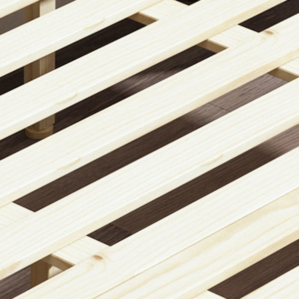 White Standard Bed Modern Bed Frame with Upholstered Headboard