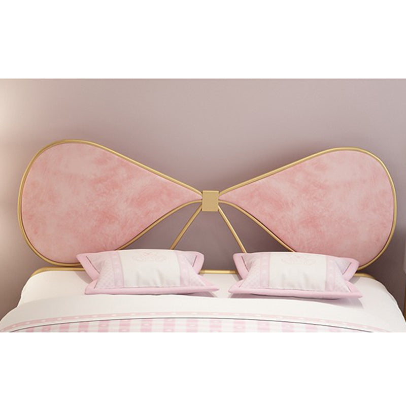 Metal and Upholstered Bed Frame with Metal Legs Open-Frame Bed in Gold