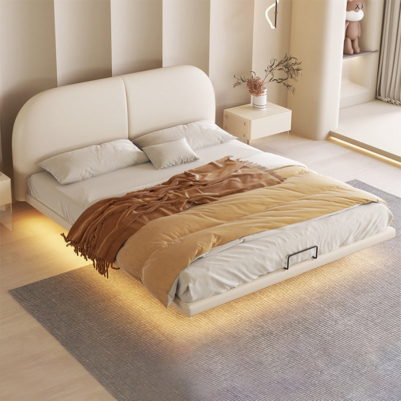 Solid Color Standard Bed Foam Contemporary Bed Frame with Upholstered Headboard