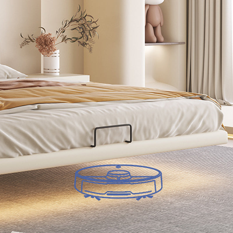 Solid Color Standard Bed Foam Contemporary Bed Frame with Upholstered Headboard