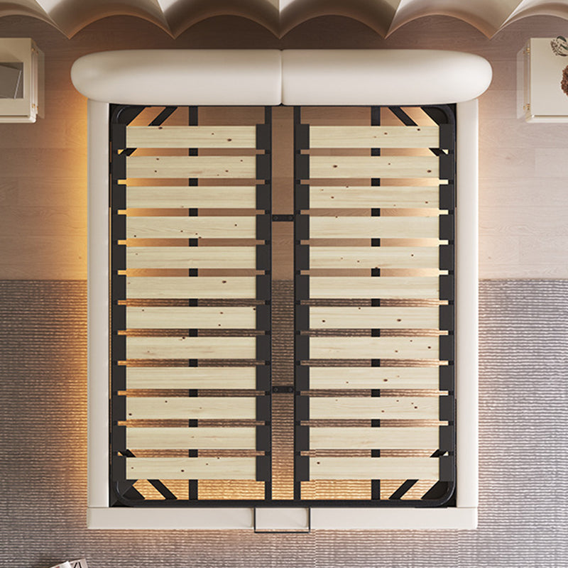 Solid Color Standard Bed Foam Contemporary Bed Frame with Upholstered Headboard