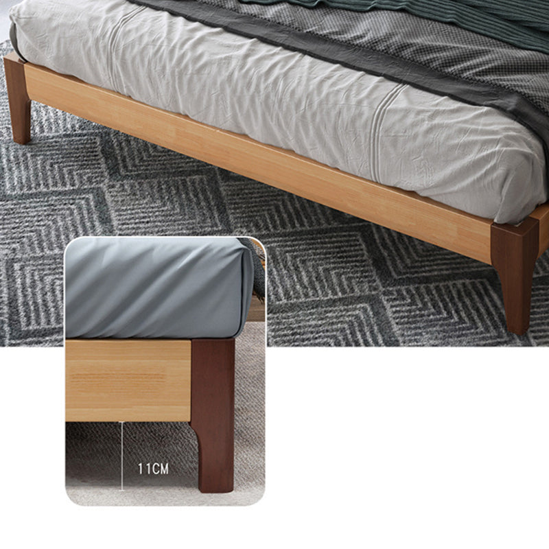 Solid Wood Standard Bed with Headboard Panel Bed Contemporary