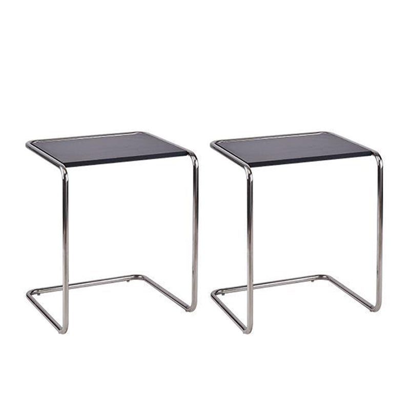Modernistic Corner Table Wooden Rectangular Top C Base Side Table