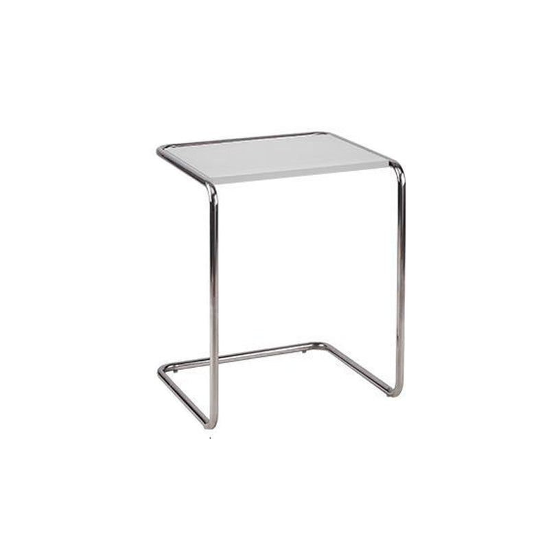 Modernistic Corner Table Wooden Rectangular Top C Base Side Table