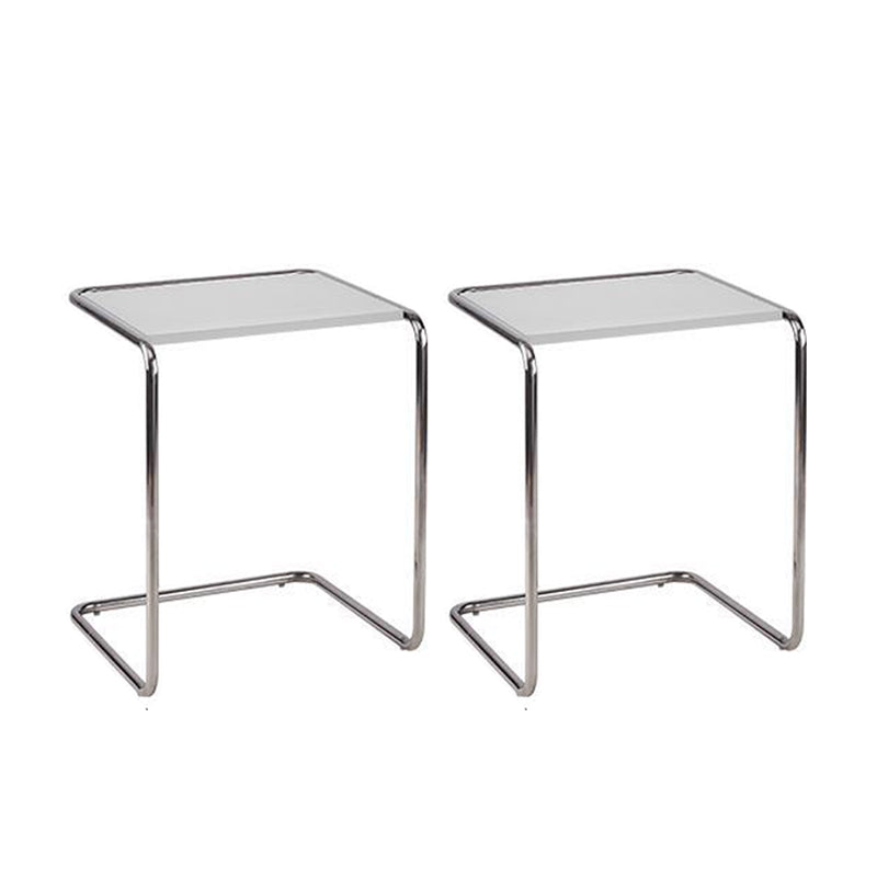 Modernistic Corner Table Wooden Rectangular Top C Base Side Table