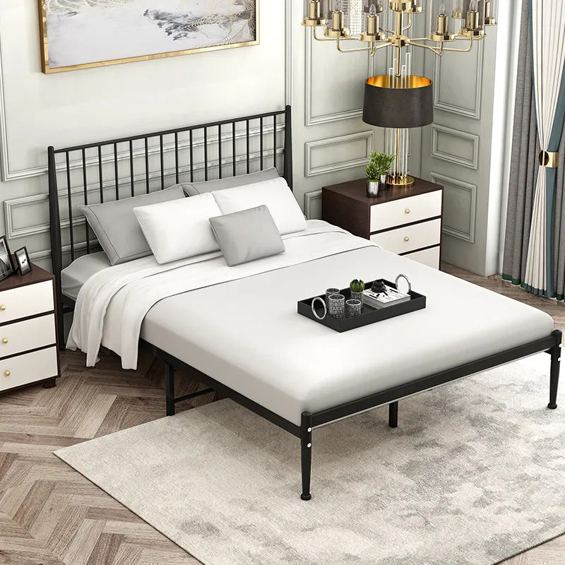 Industrial Slat Bed Rectangular Standard Bed with Custom Gold Leg