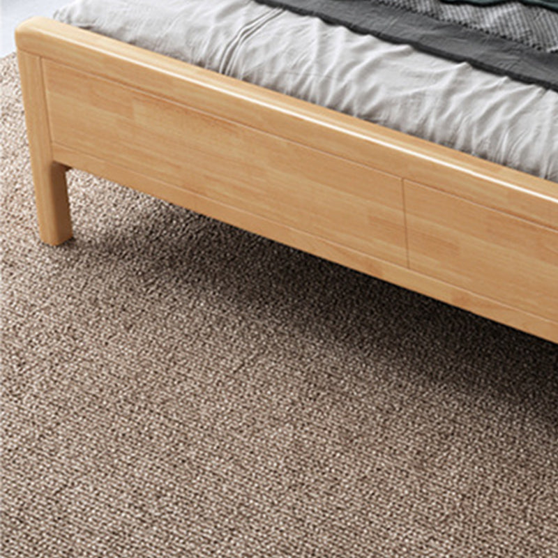 Natural Contemporary Panel Bed Wood and Upholstered Standard Bed Upholstered Headboard