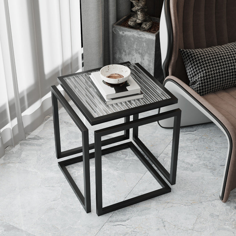 17.72" Tall Contemporary Side End Table Metal Frame Sofa Side Accent Table
