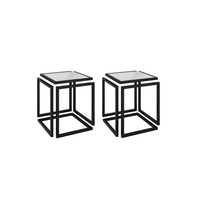 17.72" Tall Contemporary Side End Table Metal Frame Sofa Side Accent Table