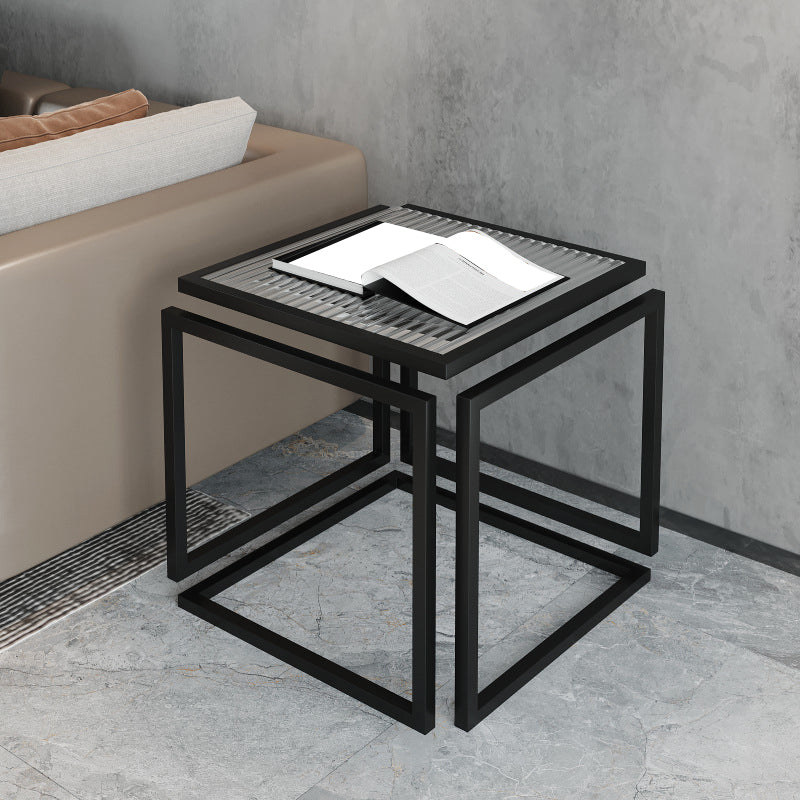 17.72" Tall Contemporary Side End Table Metal Frame Sofa Side Accent Table