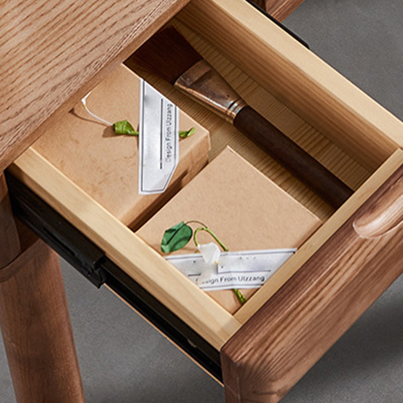 Traditional Vanity Desk Flip Single Mirror Double Drawers Straight Feet Dresser