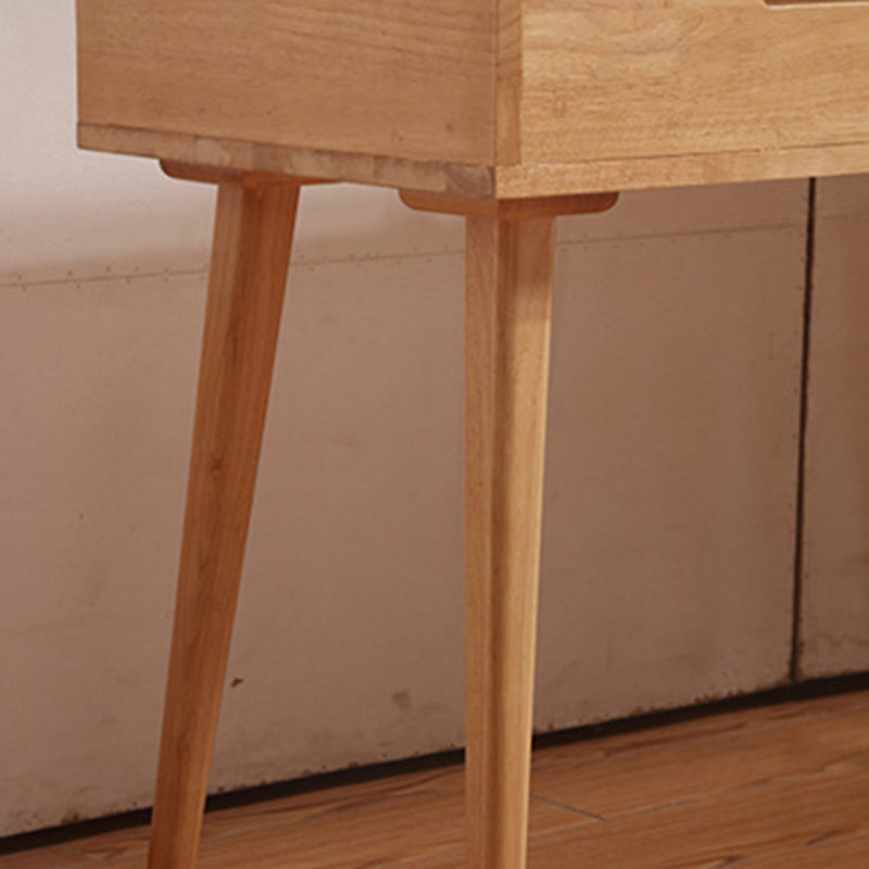 Scandinavian Rubberwood Vanity Flip Single Mirror Jewelry Vanity Desk