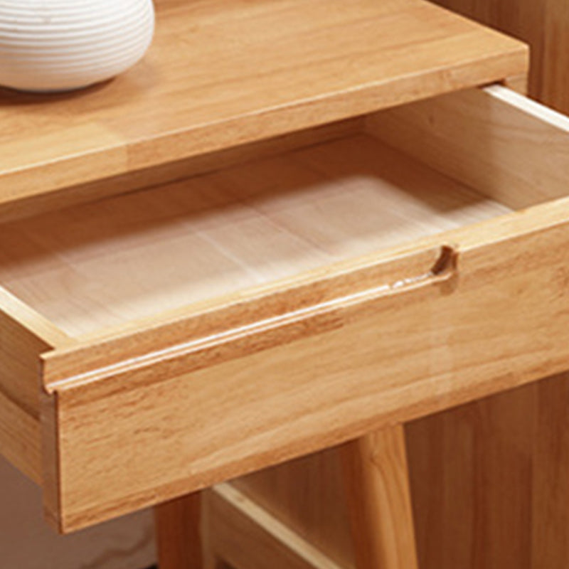 Scandinavian Rubberwood Vanity Flip Single Mirror Jewelry Vanity Desk