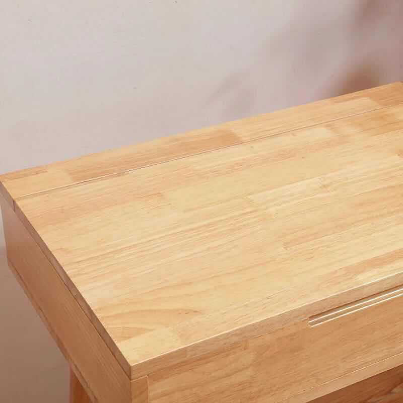 Scandinavian Rubberwood Vanity Flip Single Mirror Jewelry Vanity Desk