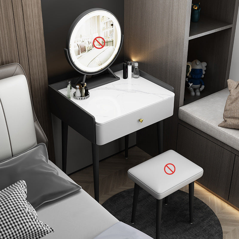 17.72" Wide Dressing Table Contemporary Stone Top Dressing Table with Drawer
