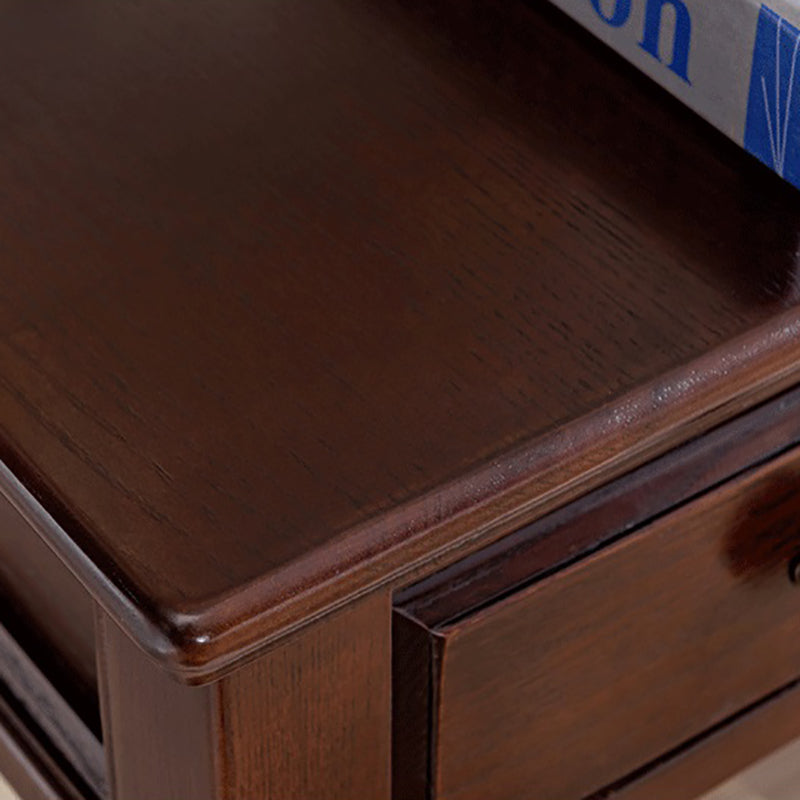 Modern Rectangle Top Side Table 23.62" Tall Wood End Table with Storage