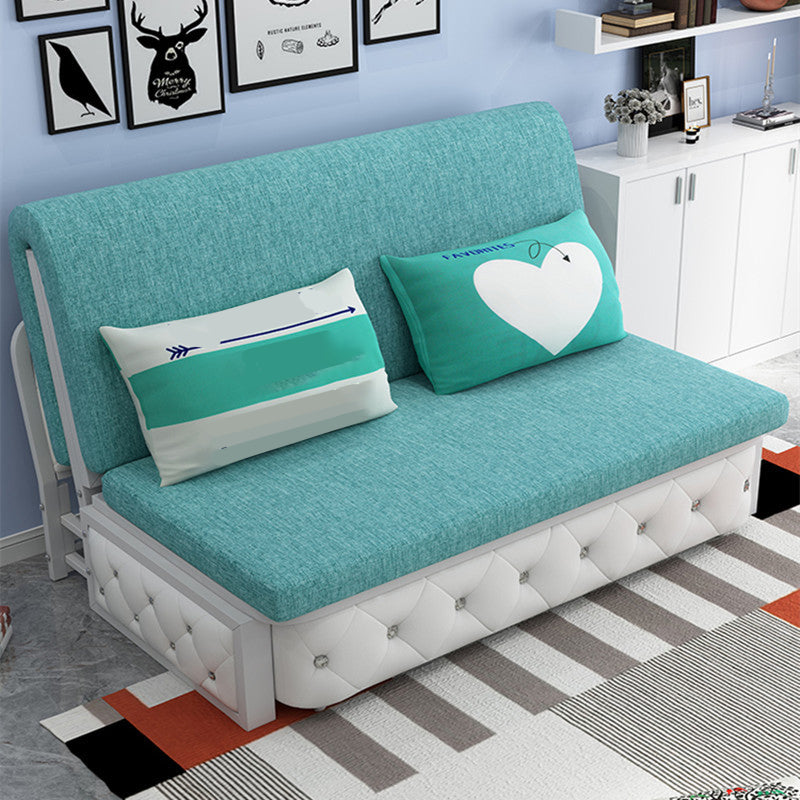 Linen Sleeper Sofa 33.46" Wide Armless Sofa Bed with Upholstered