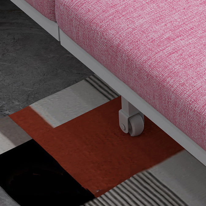 Linen Sleeper Sofa 33.46" Wide Armless Sofa Bed with Upholstered