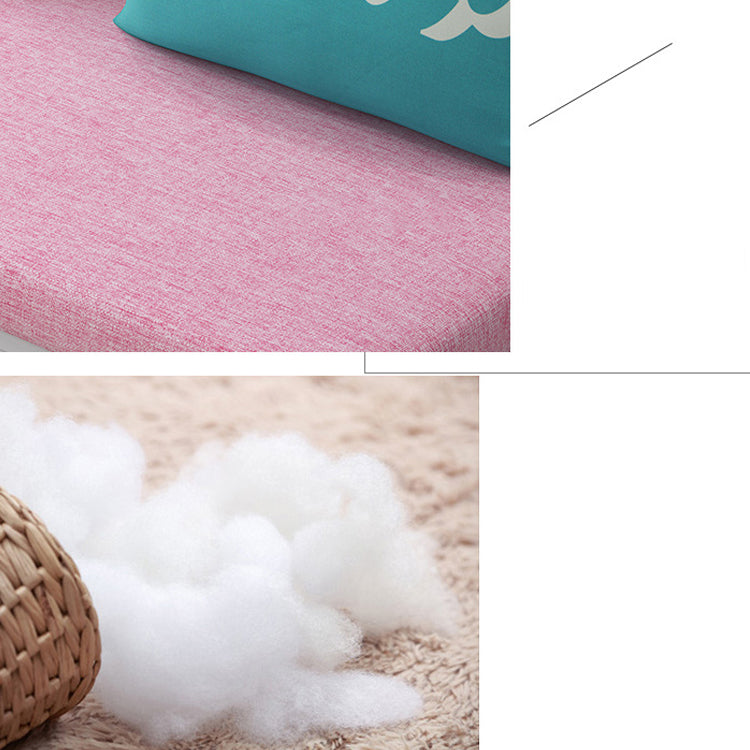 Linen Sleeper Sofa 33.46" Wide Armless Sofa Bed with Upholstered