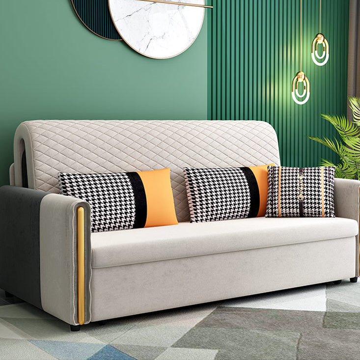 Light Gray Sleeper Sofa Modern Style Sofa Bed with Upholstered