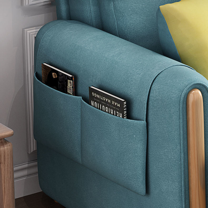 Green Faux leather Sleeper Sofa Scandinavian Style Sofa Bed for Home