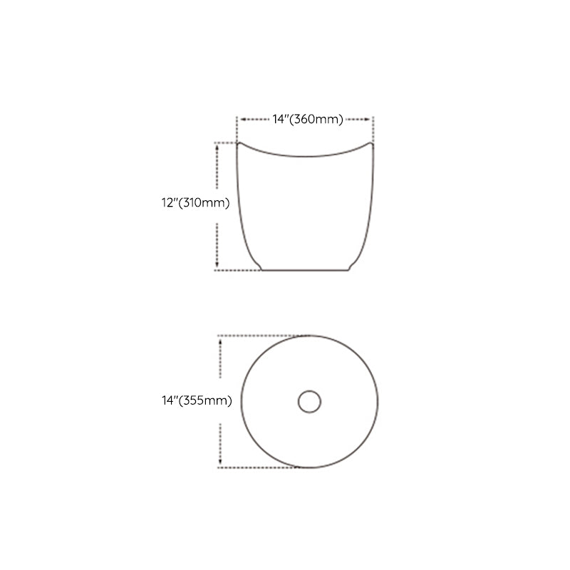 Modern Bathroom Sink with Single Faucet Hole Porcelain Rectangular Vessel Lavatory Sink
