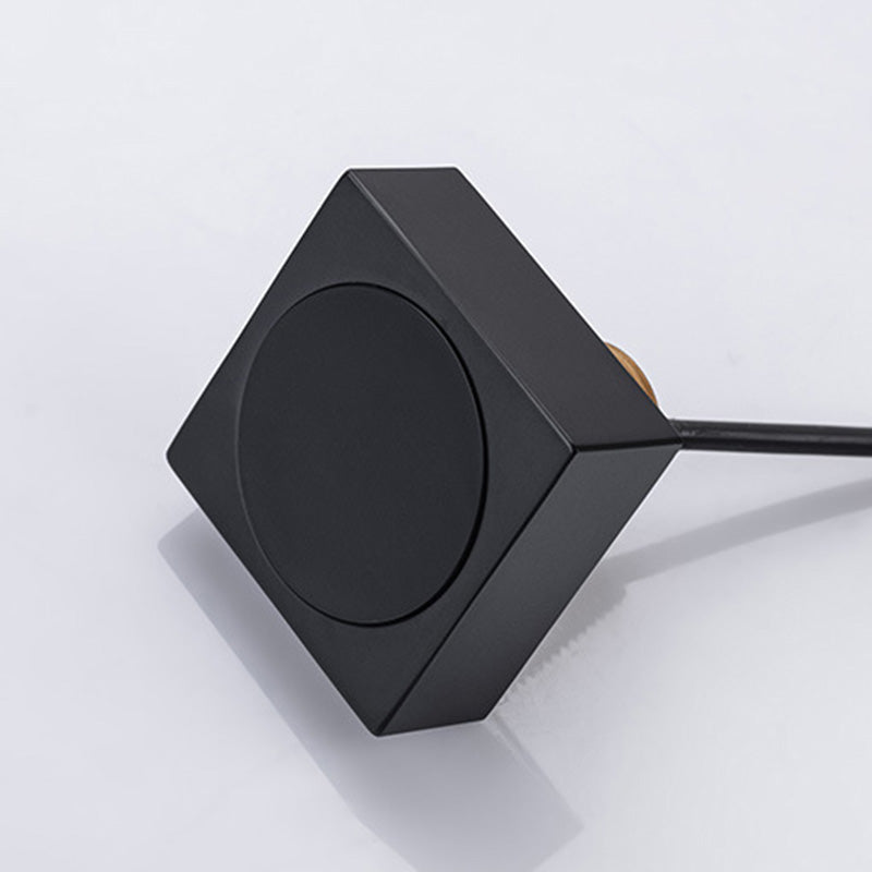 Modern Waterfall Tub Spout 2 Handles Deck Mount Roman Tub Faucet in Black and Chrome