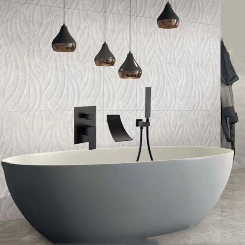 Modern Brass Faucet Swivel 1-Handle and 4-Hole Wall Mounted Tub Spout Trim