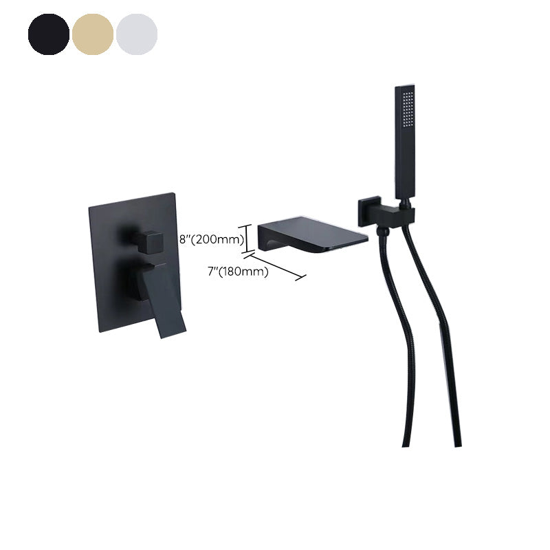 Modern Brass Faucet Swivel 1-Handle and 4-Hole Wall Mounted Tub Spout Trim