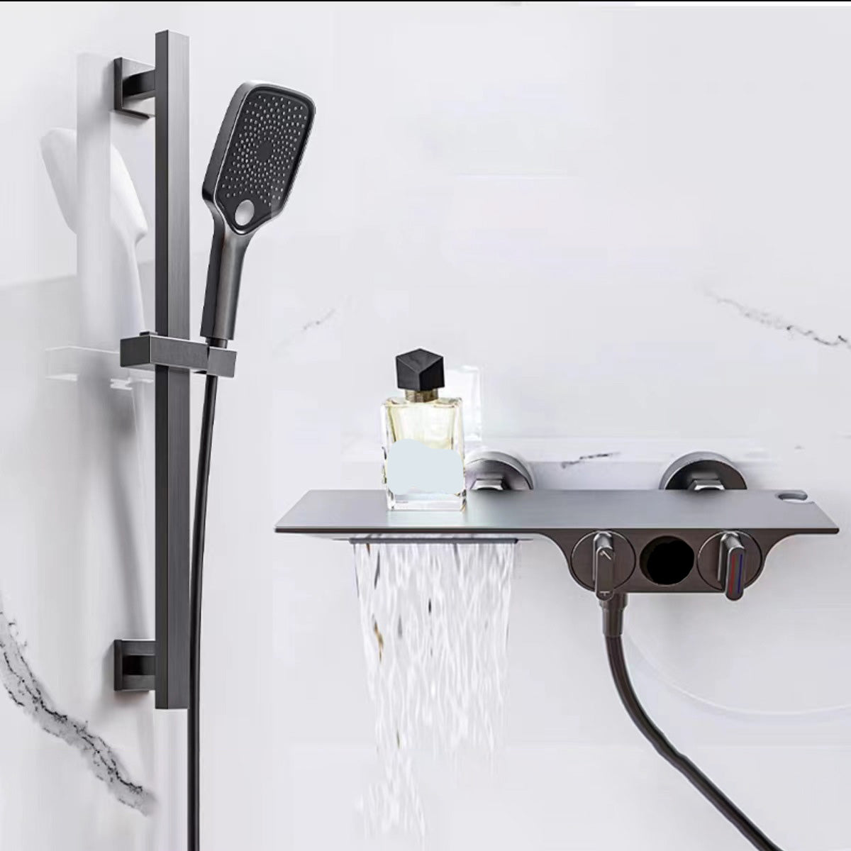 Modern Faucets Copper 2-Handle and 4-Hole Wall Mounted Bath Faucet Trim