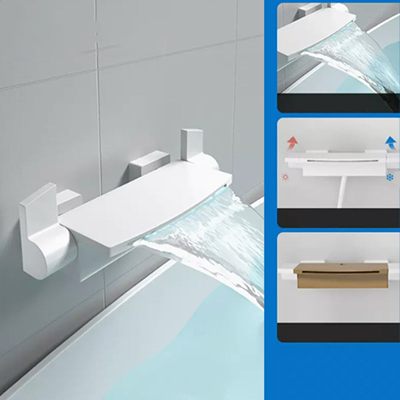 Modern Bathtub Faucet Copper Low Arc Wall Mounted Bathroom Faucet