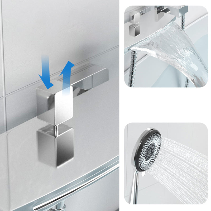 Modern Bathtub Faucet Copper Low Arc Wall Mounted Bathroom Faucet