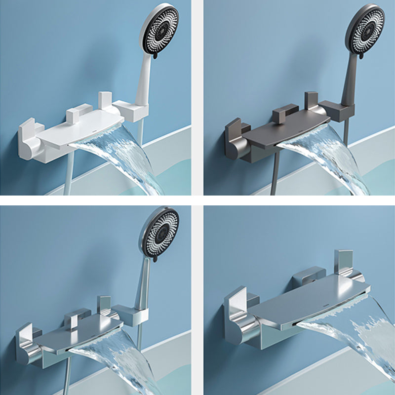 Modern Bathtub Faucet Copper Low Arc Wall Mounted Bathroom Faucet