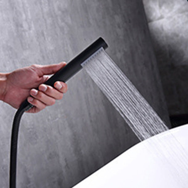 Modern Freestanding Tub Filler Floor Mounted Tub Faucet with Dual Handle