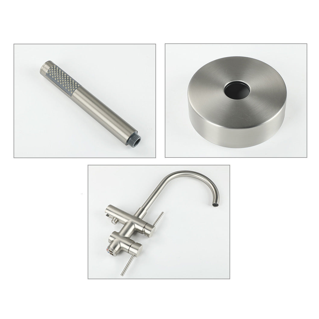 Modern Freestanding Tub Filler Floor Mounted Tub Faucet with Dual Handle