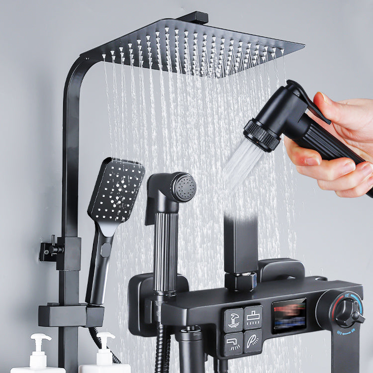 Modern Style Shower System Handle Lever Wall Mounted Copper Shower System