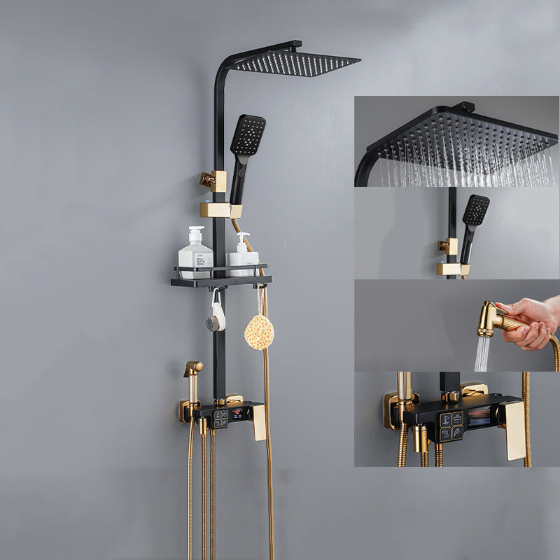 Modern Style Shower System Handle Lever Wall Mounted Copper Shower System