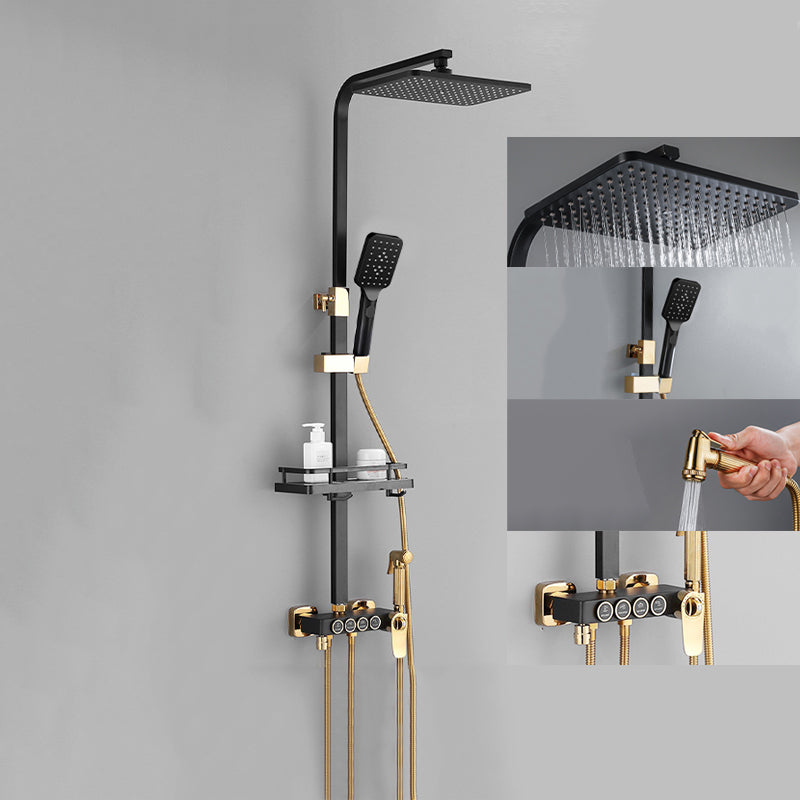 Modern Style Shower System Handle Lever Wall Mounted Copper Shower System