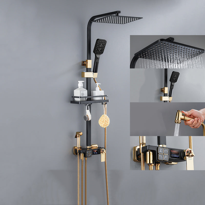 Modern Style Shower System Handle Lever Wall Mounted Copper Shower System