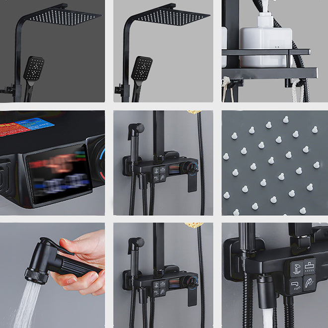 Modern Style Shower System Handle Lever Wall Mounted Copper Shower System