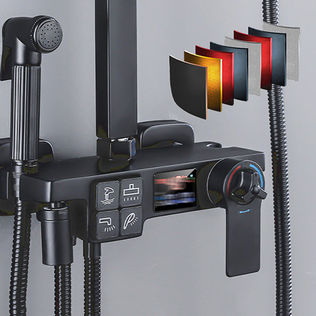 Modern Style Shower System Handle Lever Wall Mounted Copper Shower System