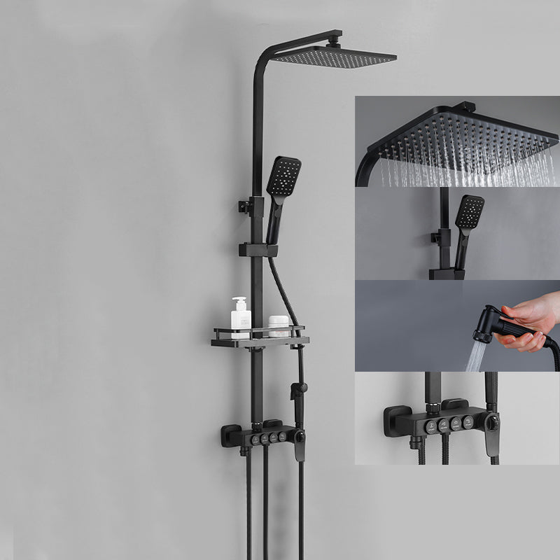 Modern Style Shower System Handle Lever Wall Mounted Copper Shower System