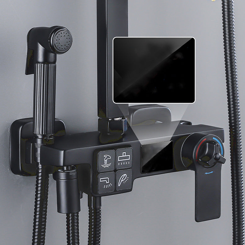 Modern Style Shower System Handle Lever Wall Mounted Copper Shower System