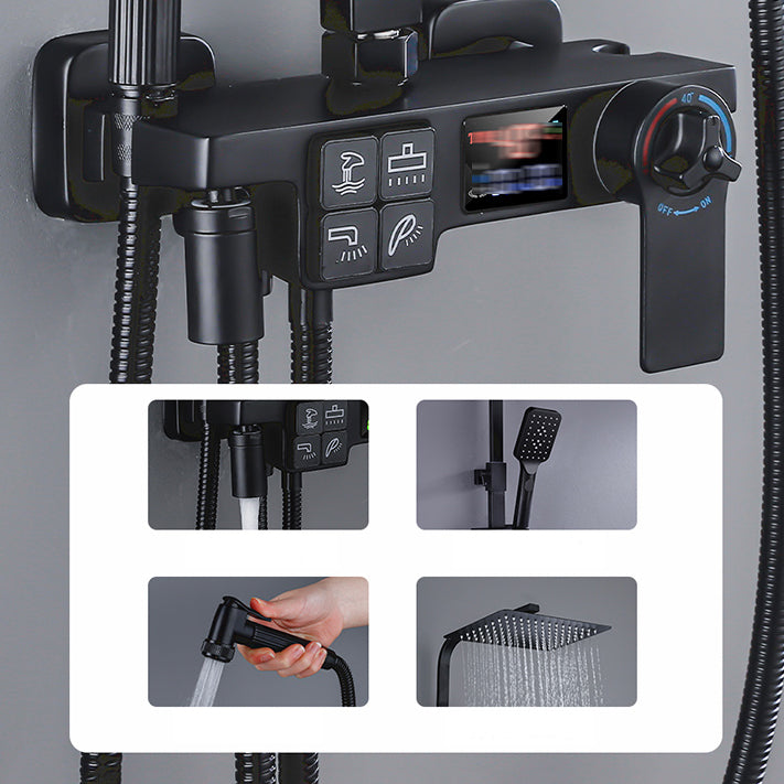 Modern Style Shower System Handle Lever Wall Mounted Copper Shower System