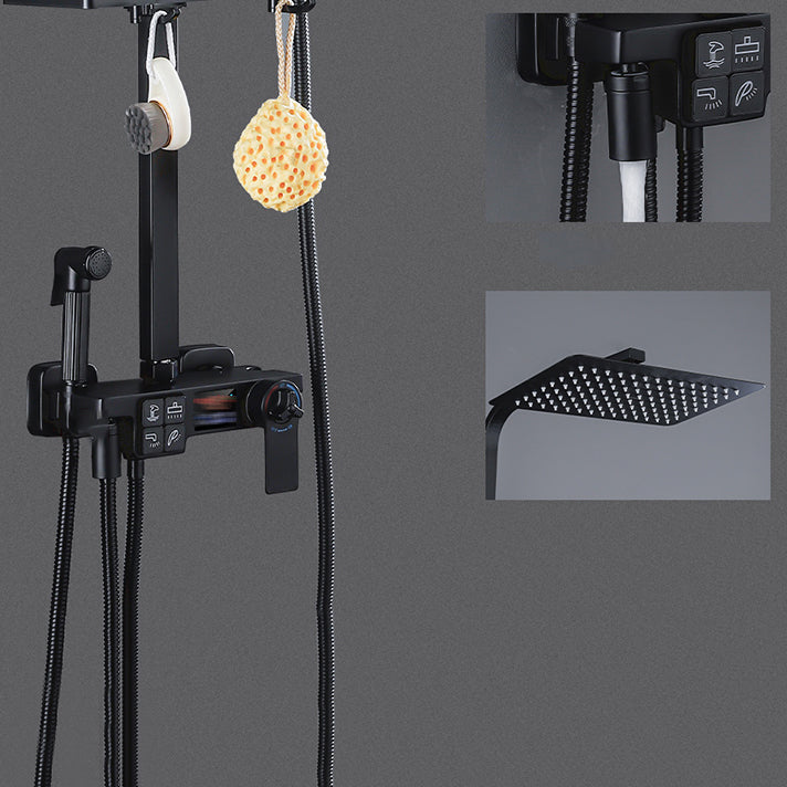 Modern Style Shower System Handle Lever Wall Mounted Copper Shower System