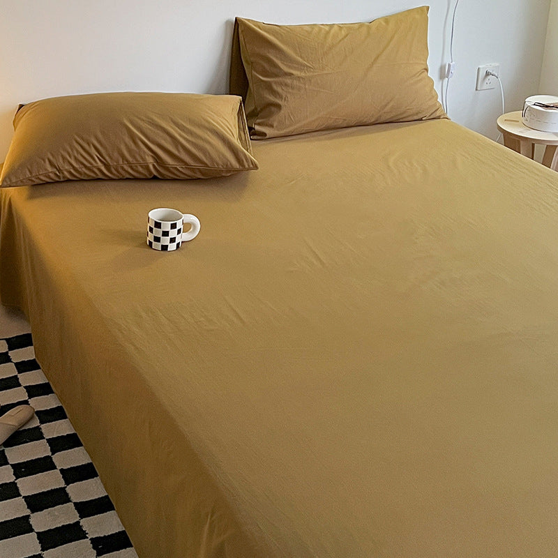 Solid Color Bed Sheet Set Standard Deep Pocket Sheet 1 and 3 Piece