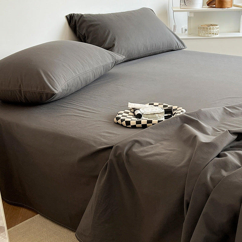 Solid Color Bed Sheet Set Standard Deep Pocket Sheet 1 and 3 Piece