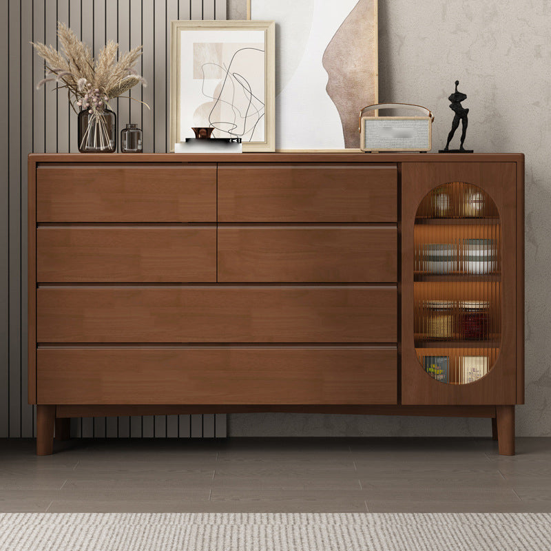 Traditional Storage Chest Solid Wood Storage Chest Dresser with 6 Drawers