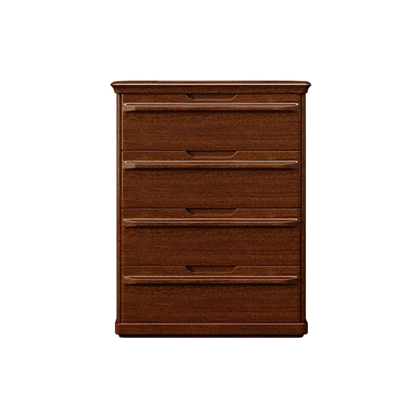 Contemporary Home Wooden Storage Chest Vertical Chest in Brown with Drawers